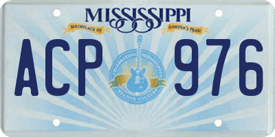 MS license plate ACP976