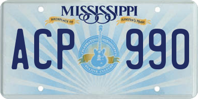 MS license plate ACP990