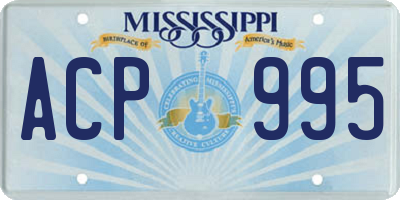 MS license plate ACP995