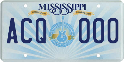 MS license plate ACQ000