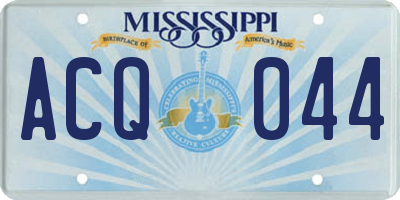 MS license plate ACQ044