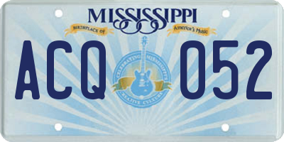 MS license plate ACQ052