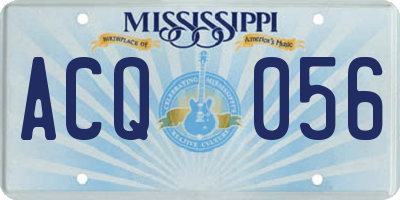 MS license plate ACQ056
