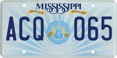 MS license plate ACQ065