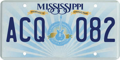 MS license plate ACQ082