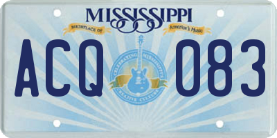 MS license plate ACQ083