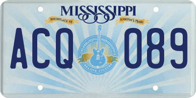 MS license plate ACQ089