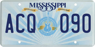 MS license plate ACQ090
