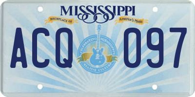 MS license plate ACQ097