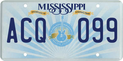 MS license plate ACQ099