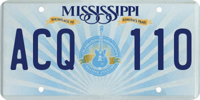 MS license plate ACQ110