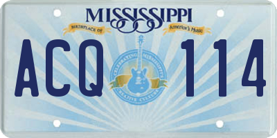 MS license plate ACQ114