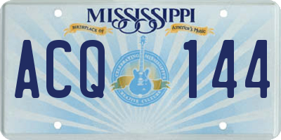MS license plate ACQ144