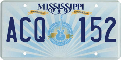 MS license plate ACQ152