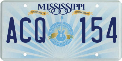 MS license plate ACQ154
