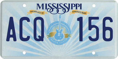 MS license plate ACQ156