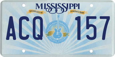 MS license plate ACQ157