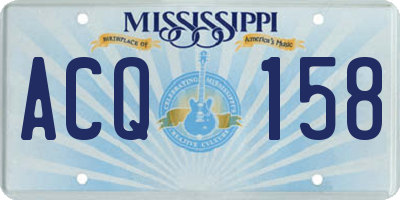 MS license plate ACQ158