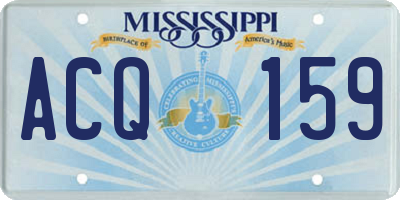 MS license plate ACQ159