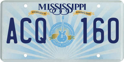 MS license plate ACQ160