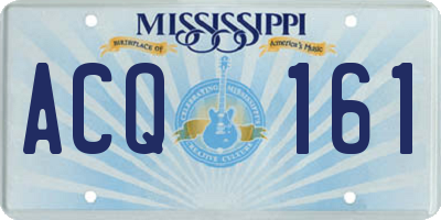 MS license plate ACQ161