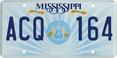 MS license plate ACQ164