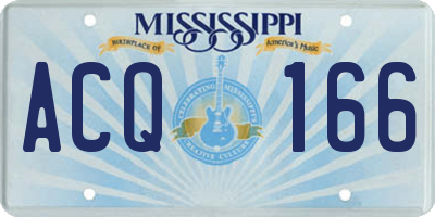 MS license plate ACQ166
