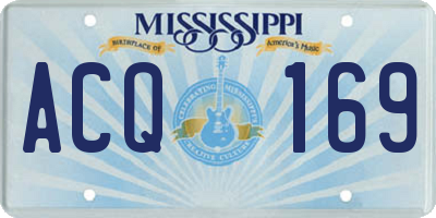 MS license plate ACQ169