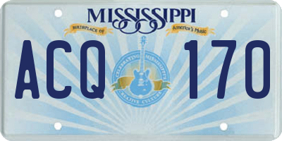 MS license plate ACQ170
