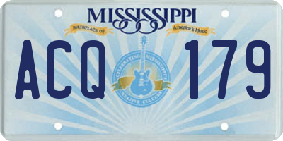 MS license plate ACQ179