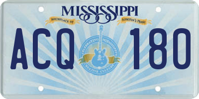 MS license plate ACQ180