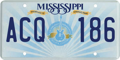 MS license plate ACQ186