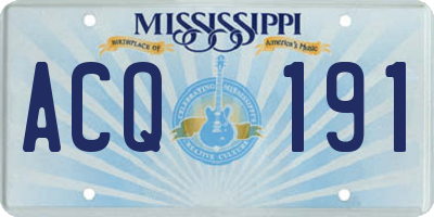 MS license plate ACQ191
