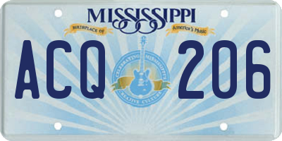 MS license plate ACQ206