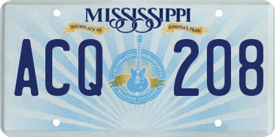 MS license plate ACQ208