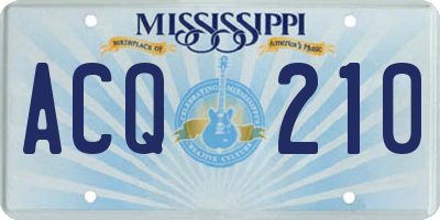MS license plate ACQ210