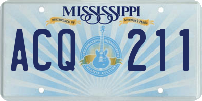 MS license plate ACQ211