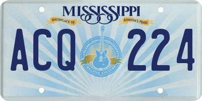 MS license plate ACQ224