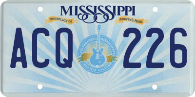 MS license plate ACQ226