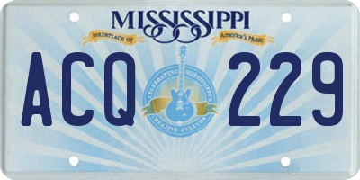 MS license plate ACQ229