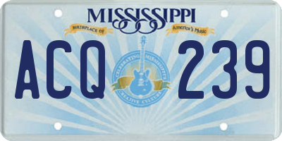 MS license plate ACQ239