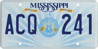 MS license plate ACQ241