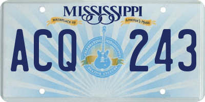 MS license plate ACQ243