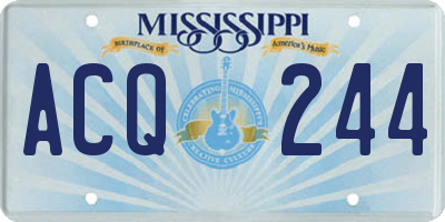 MS license plate ACQ244