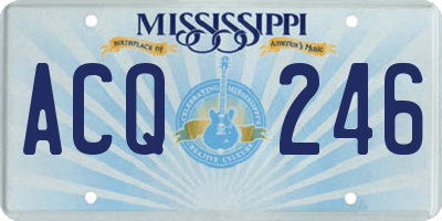 MS license plate ACQ246