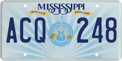 MS license plate ACQ248