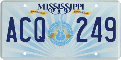 MS license plate ACQ249
