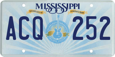 MS license plate ACQ252
