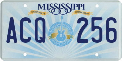 MS license plate ACQ256