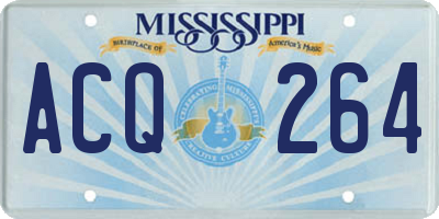 MS license plate ACQ264